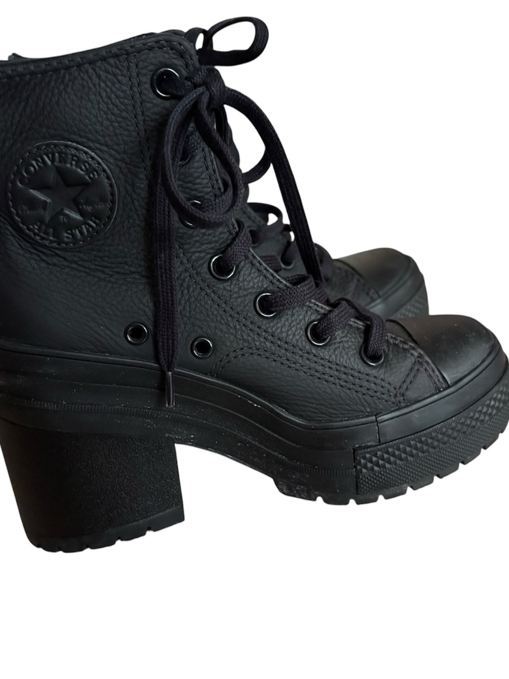 🖤 Vintage Converse Black Platform Heeled Boots 🖤